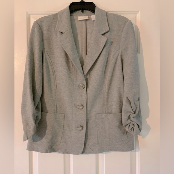 Chico’s Ruched 3/4 Jacket - women’s size 2 - maybe worn once? - Picture 1 of 2